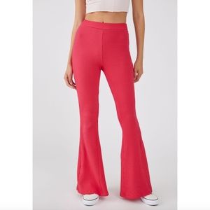 NWT Urban Outfitters UO Antonia Knit Flare Pant Size XL in Berry High Rise Flare